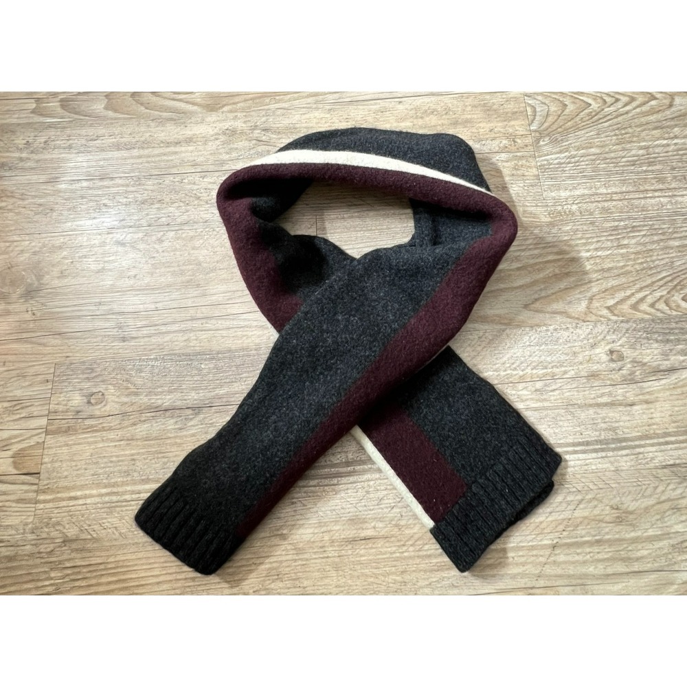 Banana Republic Lambswool Striped Scarf 48 Inch Short Winter‎ Knit Preppy